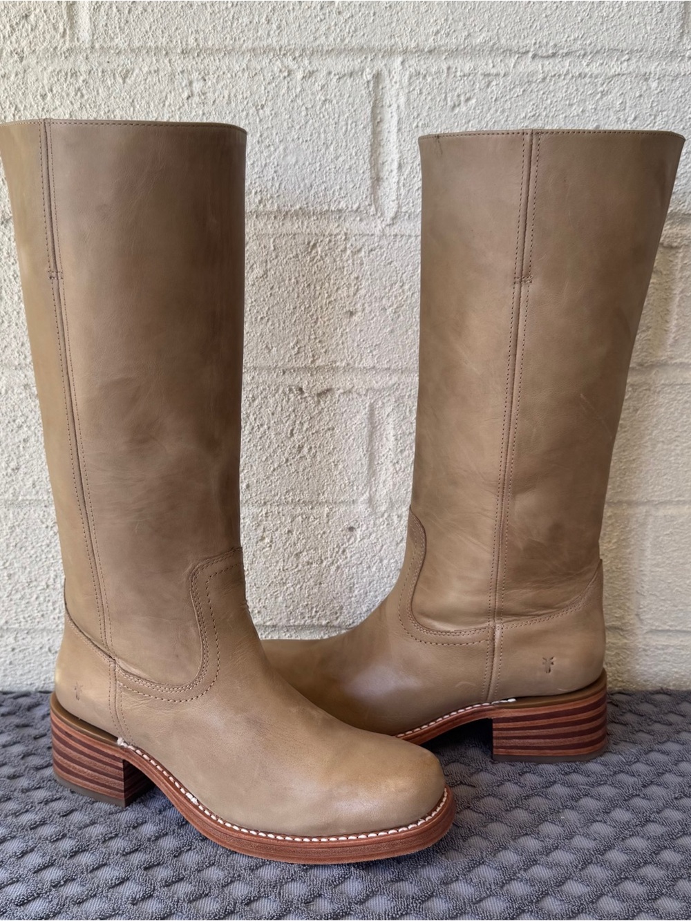 FRYE CAMPUS KNEE TALL EUCALYPTUS lEATHER WOMEN BOOTS SIZE 9 B
